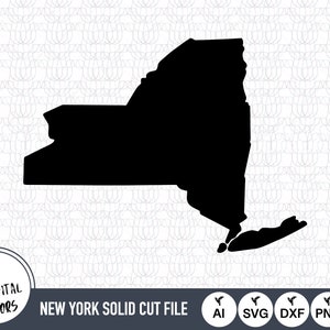 New York Solid SVG Files / New York Cut Files / United States of America Vector Files / New York Vector / New York Map