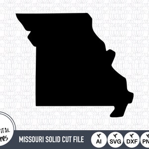 Missouri Solid SVG Dateien | Missouri Cut Dateien | Vereinigte Staaten von Amerika Vektordateien | Missouri Vektor | Missouri Karte Clip Art