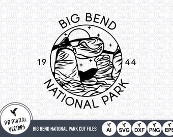 Pliki SVG z konturem Parku Narodowego Big Bend (pobieranie cyfrowe)