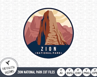 Zion National Park Outline SVG Cut Files (Digital Download)