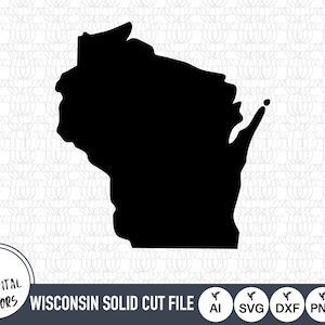 Wisconsin Solid SVG-Dateien | Wisconsin Cut Files | Vereinigten Staaten von Amerika Vektor-Dateien | Wisconsin Vektor | Wisconsin Karte Clip Art