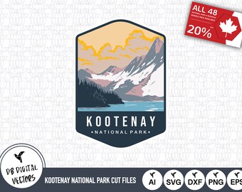 Kootenay National Park Outline SVG Cut Files (Digital Download)
