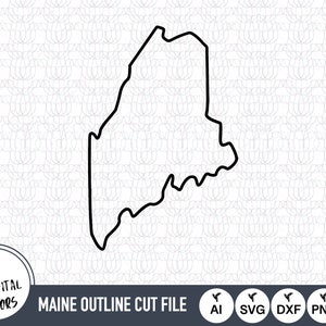 Maine Outline SVG Files | Maine Cut Files | United States of America Vector Files | Maine Vector | Maine Map Clip Art
