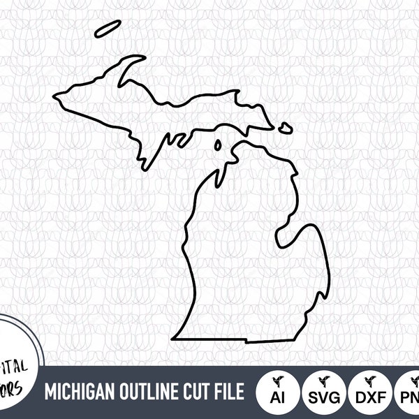 Michigan Outline SVG Files | Michigan Cut Files | United States of America Vector Files | Michigan Vector | Michigan Map Clip Art