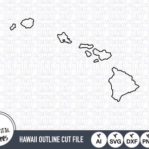 Hawaii Outline SVG: Vector Cut Files for Cricut & Silhouette (Digital Download)