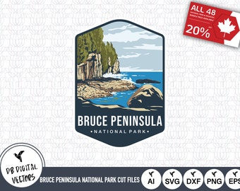Bruce Peninsula National Park Outline SVG Files: Canada Vector (Digital Download)