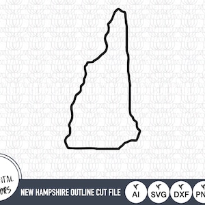 New Hampshire Outline SVG Dateien | New Hampshire Cut Dateien | Vereinigte Staaten von Amerika Vektor | New Hampshire Vektor | New Hampshire Map Art