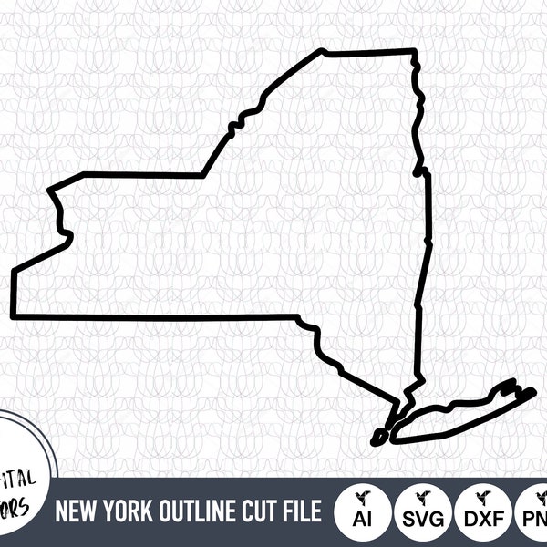 New York Outline SVG Files | New York Cut Files | United States of America Vector Files | New York Vector | New York Map Clip Art