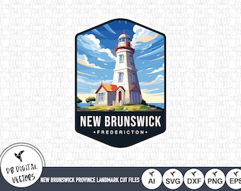 New Brunswick Lighthouse SVG: Fredericton Landmark Cut Files