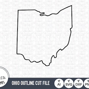 Ohio Umriss SVG: Vektordateien (Digitaler Download)