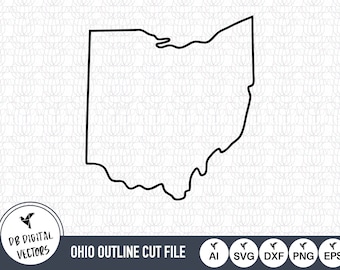 Ohio Outline SVG: pliki wektorowe do cięcia (pobieranie cyfrowe)
