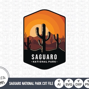 Saguaro National Park Emblem SVG Files | Saguaro National Park Cut Files | United States of America Vector | Saguaro National Park Logo