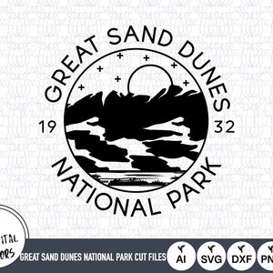 Great Sand Dunes National Park Outline SVG Files | Great Sand Dunes National Park Cut Files | Great Sand Dunes National Park Art