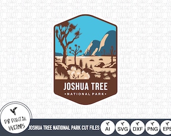 Joshua Tree National Park Emblem SVG Cut-filer (digital nedladdning)