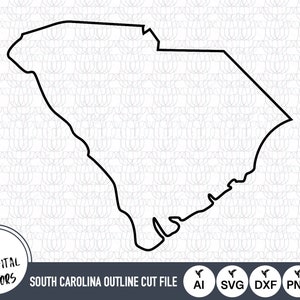 South Carolina Umriss SVG: Vektordateien (Digitaler Download)