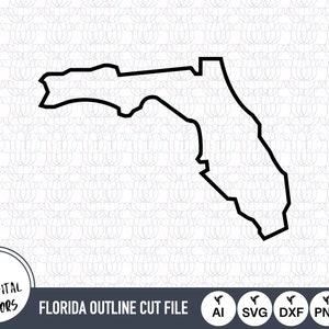Florida overzicht SVG-bestanden | Florida gesneden bestanden | Vectorbestanden van de Verenigde Staten van Amerika | Florida-vector | Florida kaart illustraties