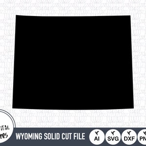 Wyoming Solid SVG Fichiers | Wyoming Cut Files | Fichiers vectoriels des États-Unis d’Amérique | | vectorielle du Wyoming Image clipart de la carte du Wyoming