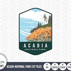 Acadia National Park Outline SVG Files | Acadia National Park Cut Files | United States of America Vector File | Acadia National Park Vector