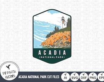 Acadia National Park Outline SVG Files | Acadia National Park Cut Files | United States of America Vector File | Acadia National Park Vector