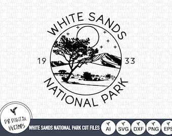 Zarys Parku Narodowego White Sands SVG: Pliki wektorowe do cięcia