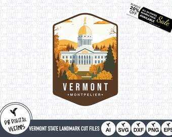 Vermont State House SVG: Montpelier Landmark Cut Files