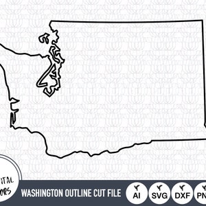 Washington overzicht SVG-bestanden | Washington gesneden bestanden | Vectorbestanden van de Verenigde Staten van Amerika | Washington-vector | Washington kaart illustraties