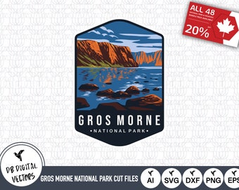 Gros Morne National Park Outline SVG Files | Gros Morne National Park Cut Files | Canada Vector File | Gros Morne National Park Vector