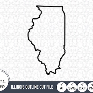 Illinois Outline SVG Files | Illinois Cut Files | United States of America Vector Files | Illinois Vector | Illinois Map Clip Art