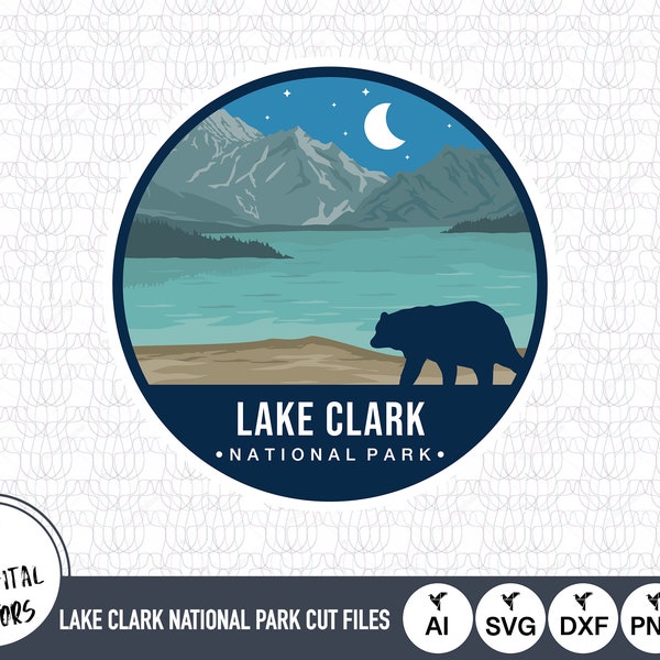 Lake Clark National Park Outline SVG Files | Lake Clark National Park Cut Files | United States of America File | Lake Clark National Park