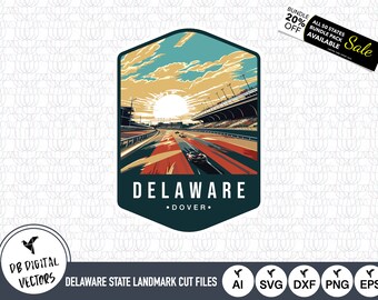 Delaware Speedway SVG: Dover Landmark Cut-filer (digital nedladdning)