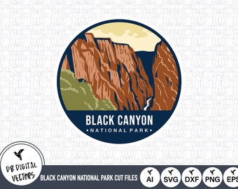 Pliki SVG z konturem Parku Narodowego Czarnego Kanionu (pobieranie cyfrowe)