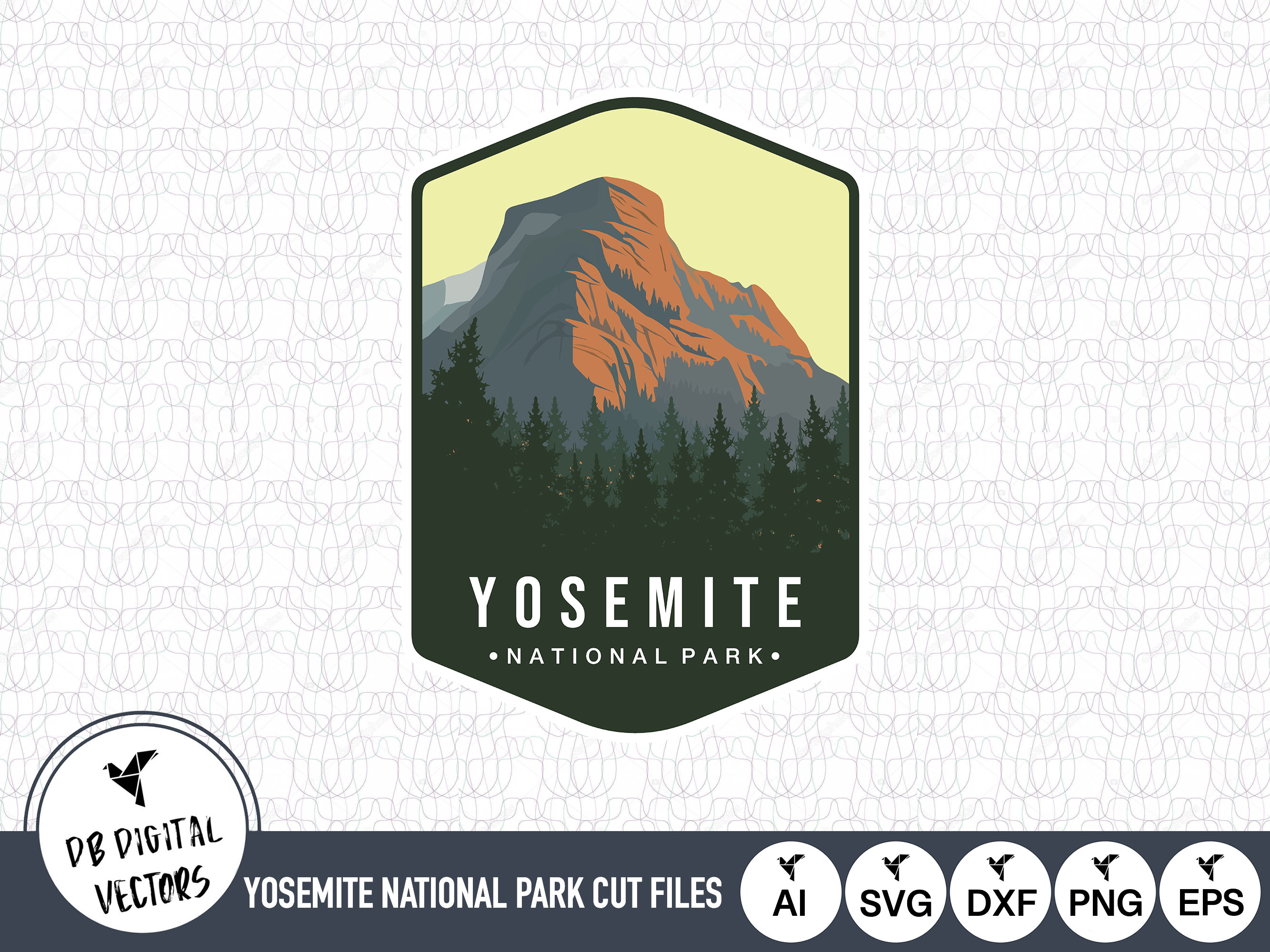 Yosemite National Park Emblem SVG Files | Yosemite National Park Cut Files | United States of America Vector | Yosemite National Park Logo