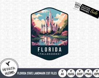 Floridas delstats landmärke SVG-filer | Floridas huvudstadsklippfiler | Tallahassees huvudstad | Amerikas förenta stater | Tallahassee clipart