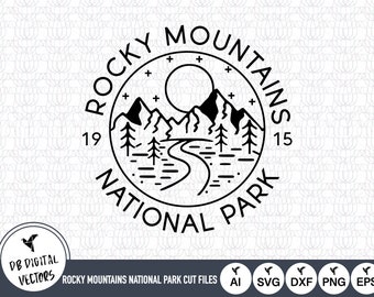 Pliki SVG z konturem Parku Narodowego Gór Skalistych (pobieranie cyfrowe)