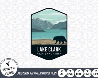 Lake Clark nationalparks emblem: SVG-klippfiler (digital nedladdning)