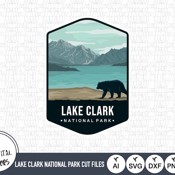 Lake Clark National Park Emblem SVG Files | Lake Clark National Park Cut Files | United States of America | Lake Clark National Park Logo