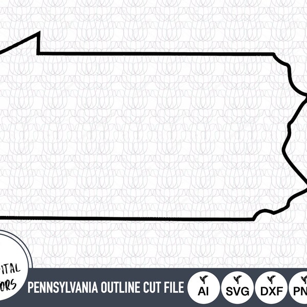 Pennsylvania Outline SVG Files | Pennsylvania Cut Files | United States of America Vector | Pennsylvania Vector | Pennsylvania Map Clip Art