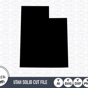 Utah Solid SVG Files | Utah Cut Files | United States of America Vector Files | Utah Vector | Utah Map Clip Art