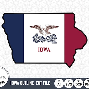 Iowa Outline SVG Dateien | Iowa Cut Dateien | Vereinigte Staaten von Amerika Vektordateien | Iowa Vektor | Iowa Karte Clip Art