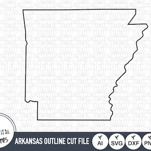Arkansas Outline SVG Dateien | Arkansas Cut Dateien | Vereinigte Staaten von Amerika Vektordateien | Arkansas Vektor | Arkansas Karte Clip Art