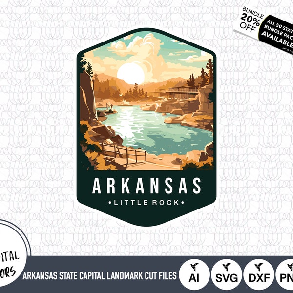Arkansas State Landmark SVG Files | Arkansas Capital Cut Files | Little Rock Capital | United States of America State | Little Rock Clip Art