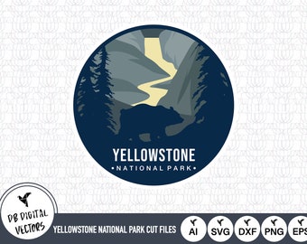 Yellowstone National Park Outline SVG Cut Files (Digital Download)