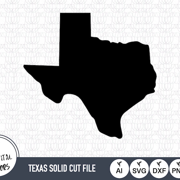 Texas Solid SVG Files | Texas Cut Files | United States of America Vector Files | Texas Vector | Texas Map Clip Art