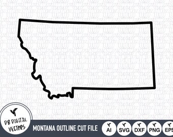 Montana Outline SVG Files | Montana Cut Files | United States of America Vector Files | Montana Vector | Montana Map Clip Art