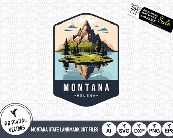 Wild Goose Island Montana landmärke SVG-klippfiler (digital nedladdning)