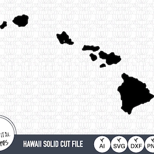 Hawaii Solid SVG Dateien | Hawaii Cut Dateien | Vereinigte Staaten von Amerika Vektordateien | Hawaii Vektor | Hawaii Karte Clip Art