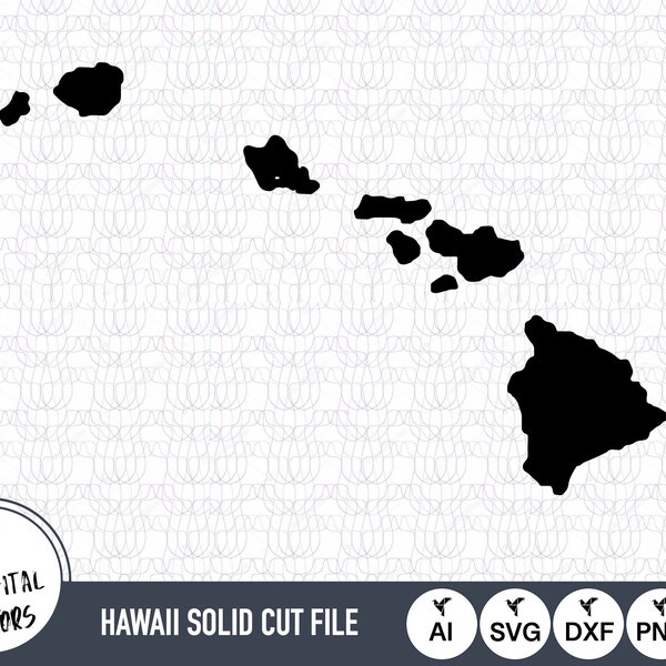 Hawaii Solid SVG Files | Hawaii Cut Files | United States of America Vector Files | Hawaii Vector | Hawaii Map Clip Art