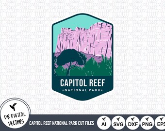 Capitol Reef National Park Outline SVG Cut Files