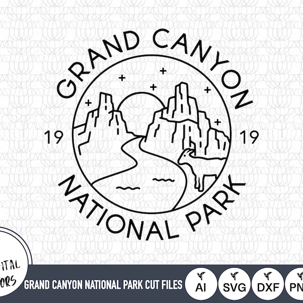 Grand Canyon National Park Outline SVG Files | Grand Canyon National Park Cut Files | Grand Canyon National Park Art