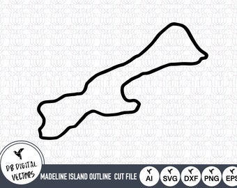 Madeline Island Outline SVG Files | Madeline Island Cut Files | United States of America Vector Files | Madeline Island Clip Art